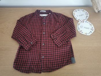Chemise à carreaux manches longues bébé garçon 9/12mois zara babyboy tbe