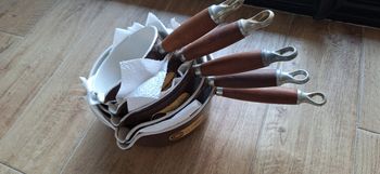 Lots 5 casseroles Le Creuset, fonte émaillée vintage d'époque neuves