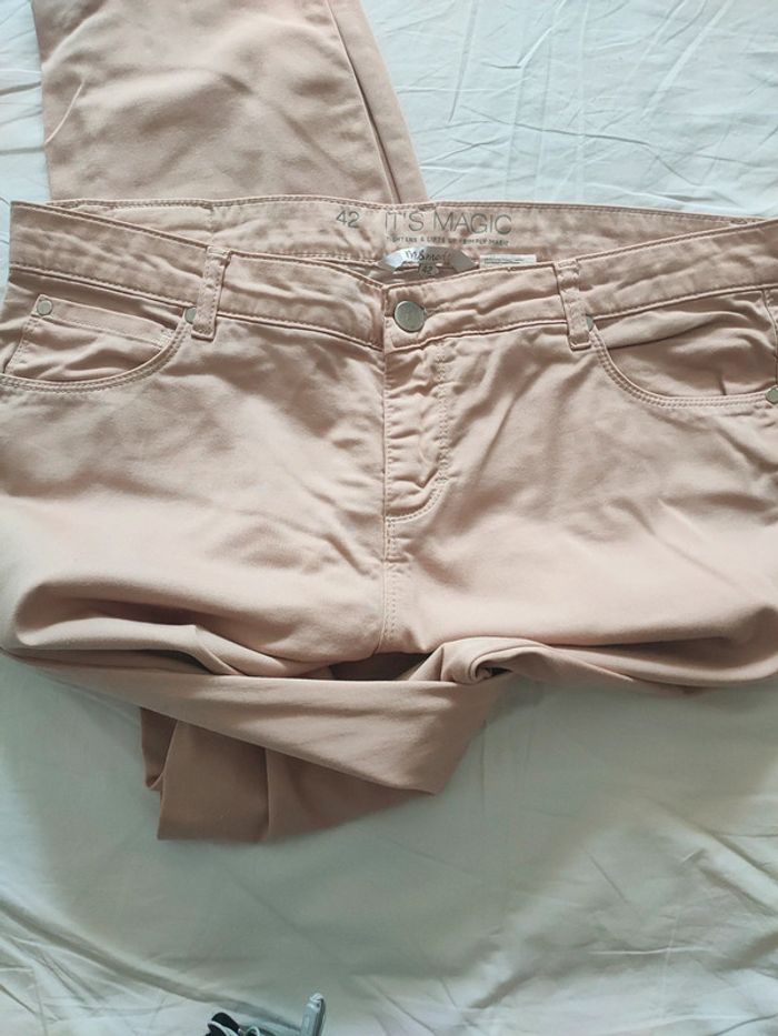 Jeans femme marron clair - beige 42 m&mode - photo numéro 4