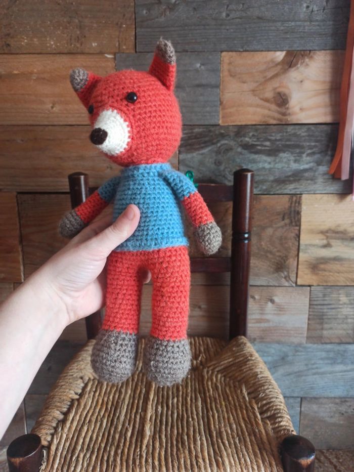 peluche renard crochet fait main tbe - photo numéro 6
