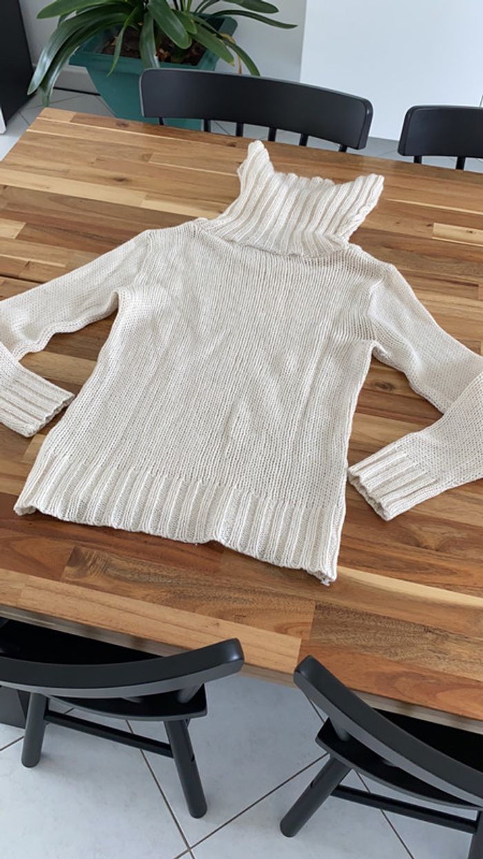 Pull col roulé écru - photo numéro 3