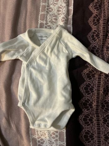 Body blanc 1 mois fille, garçon, mixte, bébé, chocolatine, 54cm