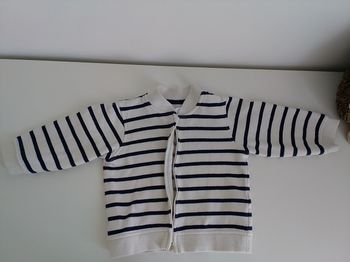 Gilet rayé bleu et blanc