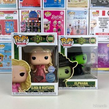 Lot Funko Pop Wicked – Glinda In Nightgown #1699 / Elphaba #1696