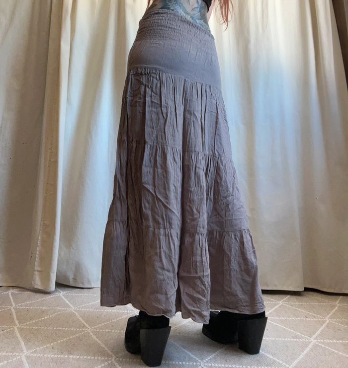 Jupe longue marron/beige vintage 90s Boho - Taille S/M - photo numéro 3