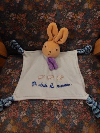 Nounours - doudou carré lapin