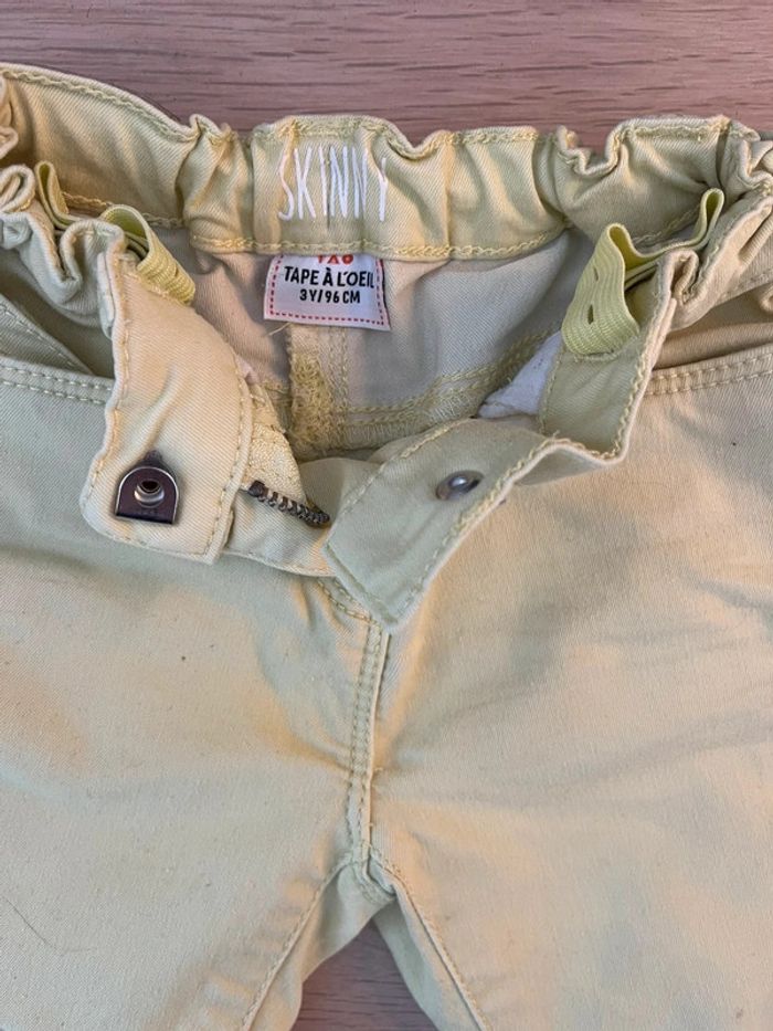 Pantalon slim fille 3 ans jaune - photo numéro 3