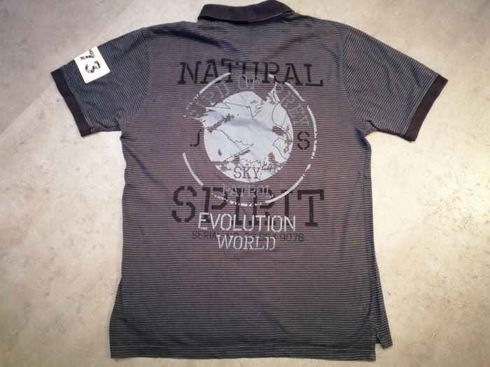 Polo rayé noir et gris Taille M - photo numéro 2