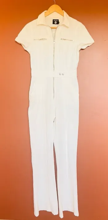 Magnifique combinaison en denim blanc wide leg