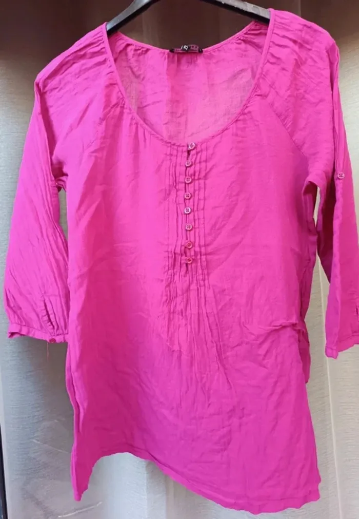 Blouse rose fuschia en coton