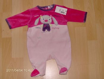 Pyjama bébé fille 1 mois kitchoun neuf