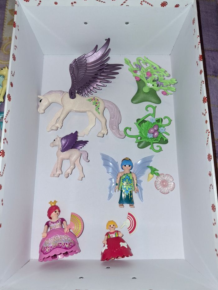 Lot playmobil chrvaux pegase et princesses et fée