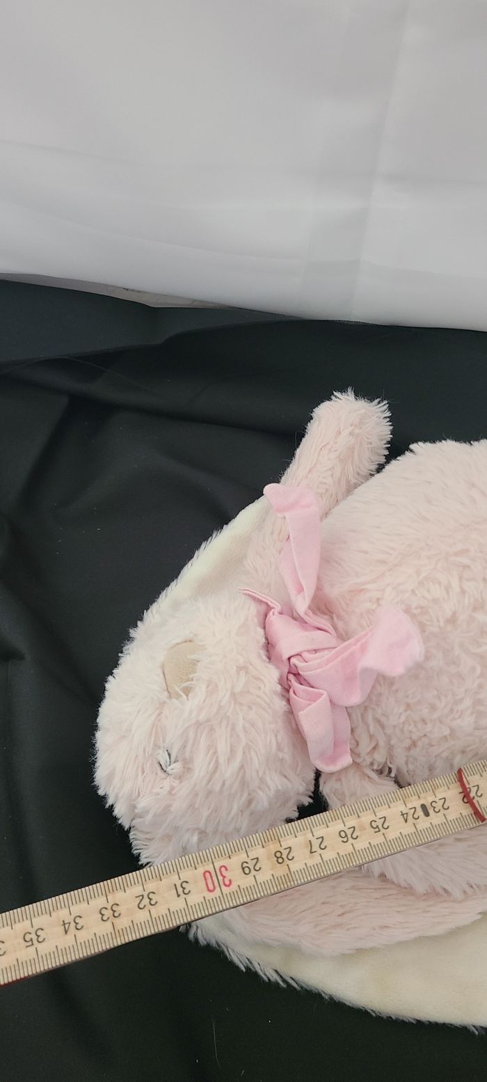 Doudou peluche lapinRose foulard atmosphera - photo numéro 3