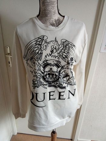 Pull femme blanc motif groupe rock Queen, blanc, noir, taille 40- 42 ou L,   xl, Freddy Mercury