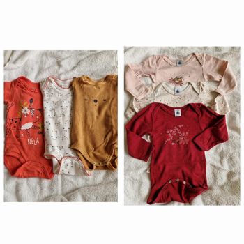 Lot de 6 bodies petit bateau petit beguin