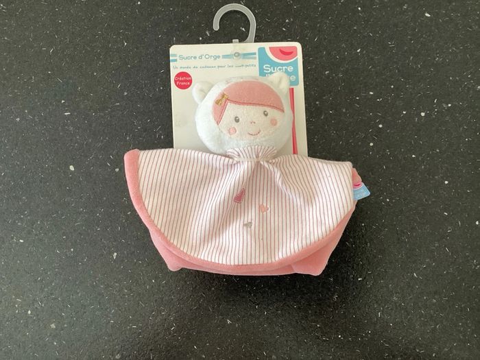 Doudou plat rond rose poupée - photo numéro 2
