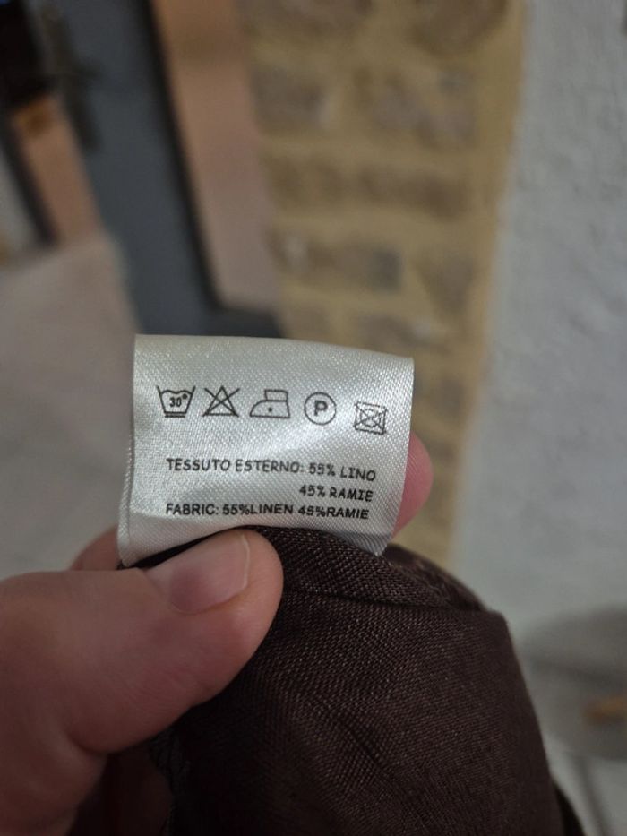 Jolie jupe mi longue 55% lin taille 44 avec fleurs brodées - photo numéro 6