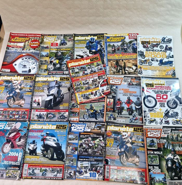 Lot de 16 revue / magazine moto  , planète 125