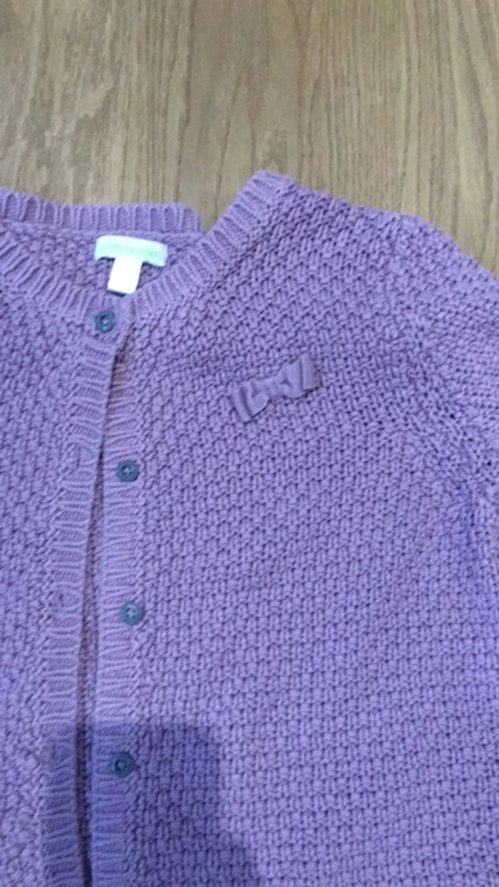 Gilet Vertbaudet mauve 10 ans - photo numéro 2