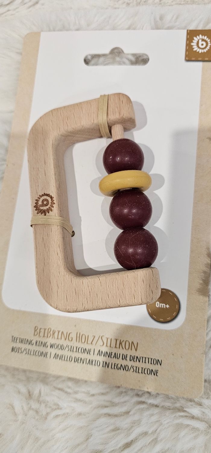 Anneau de dentition en bois et en silicone Bieco Neuf - photo numéro 2