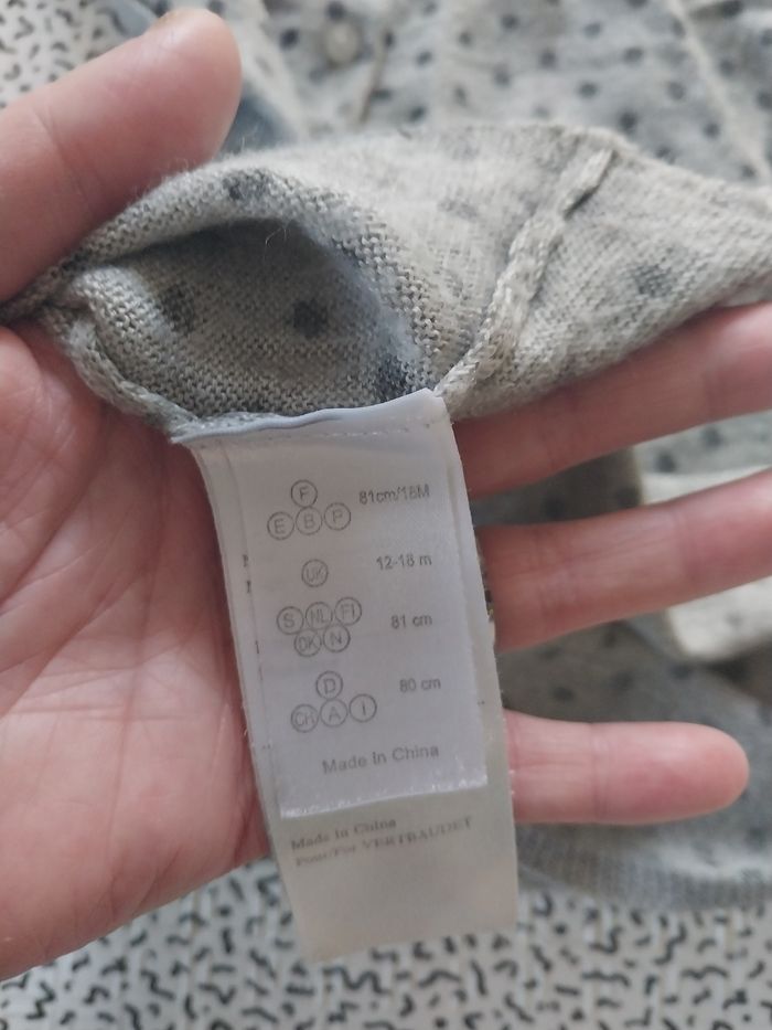 Robe pull bébé à pois Vertbaudet – 12/18 mois - photo numéro 2