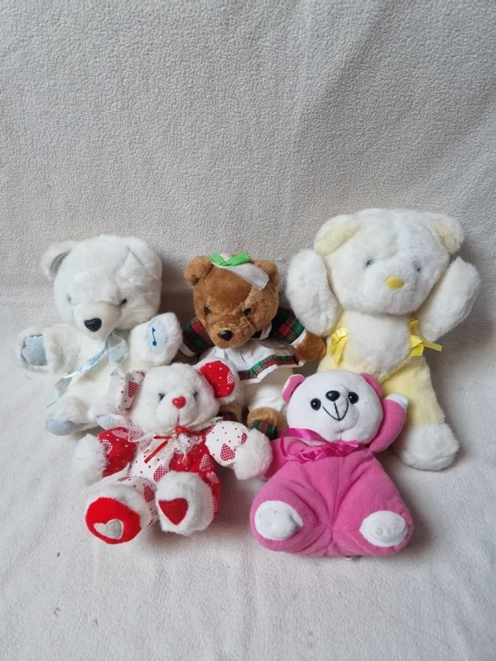 Lot de 5 ancienne peluches vintage