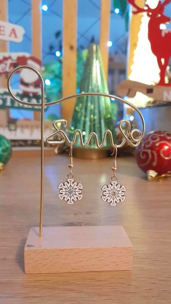 Bijoux Noël | Boucles d’Oreilles neuves Flocon de neige