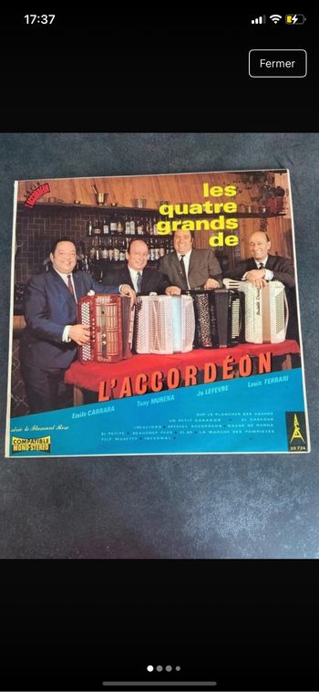 Vinyle 33 tours Les quatre grands de l’accordéon
