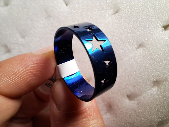 Bague acier inoxydable motifs