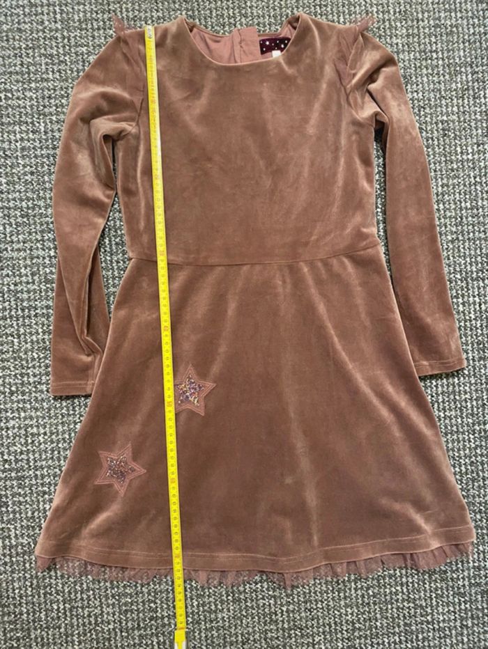Robe mi-longue, marron rosé,doublée+ tulle - photo numéro 7