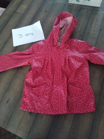 Parka ciré 3 ans rose bébé fille