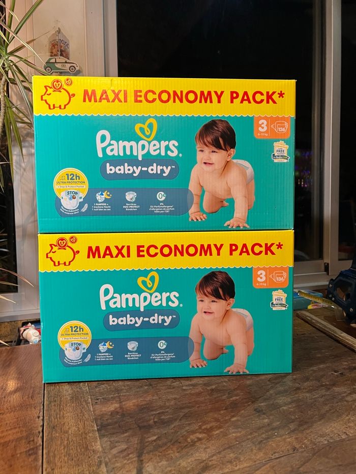 Couche taille 3 Baby Dry Pampers : 272 Couches