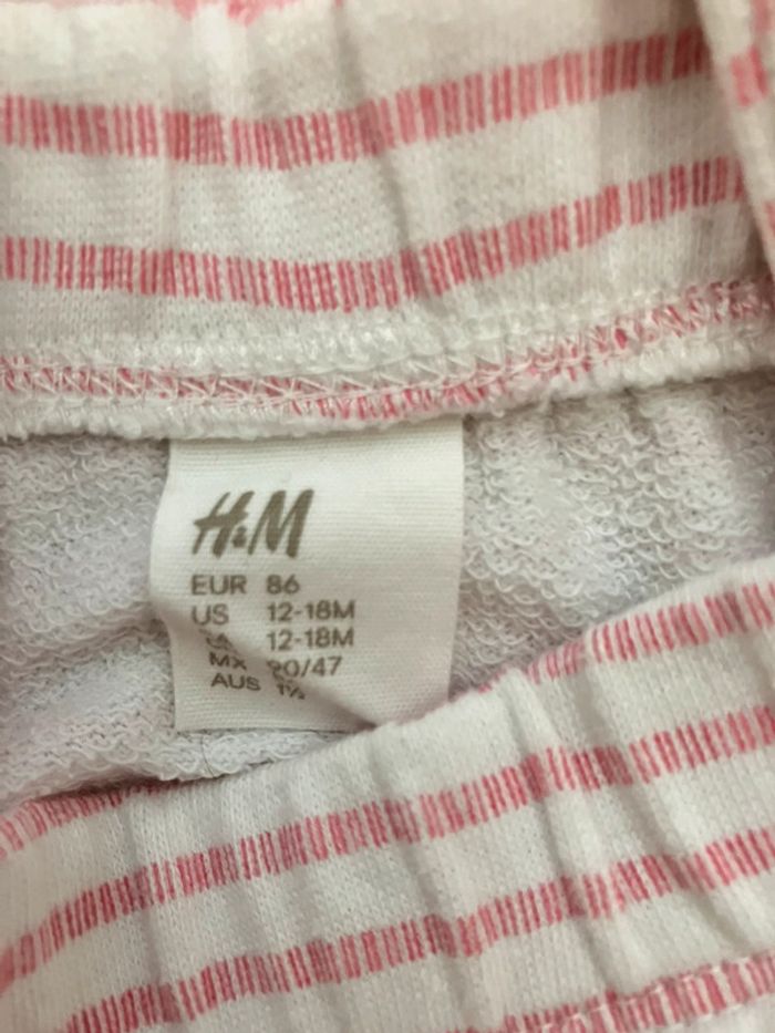 Robe salopette lapin rayé rose /blanc 24 mois H&M - photo numéro 8