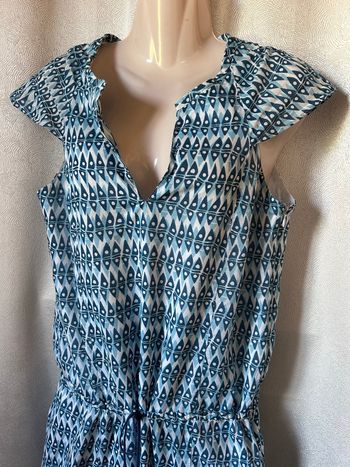 Robe imprimée bleu fin coton 40 Chattawak