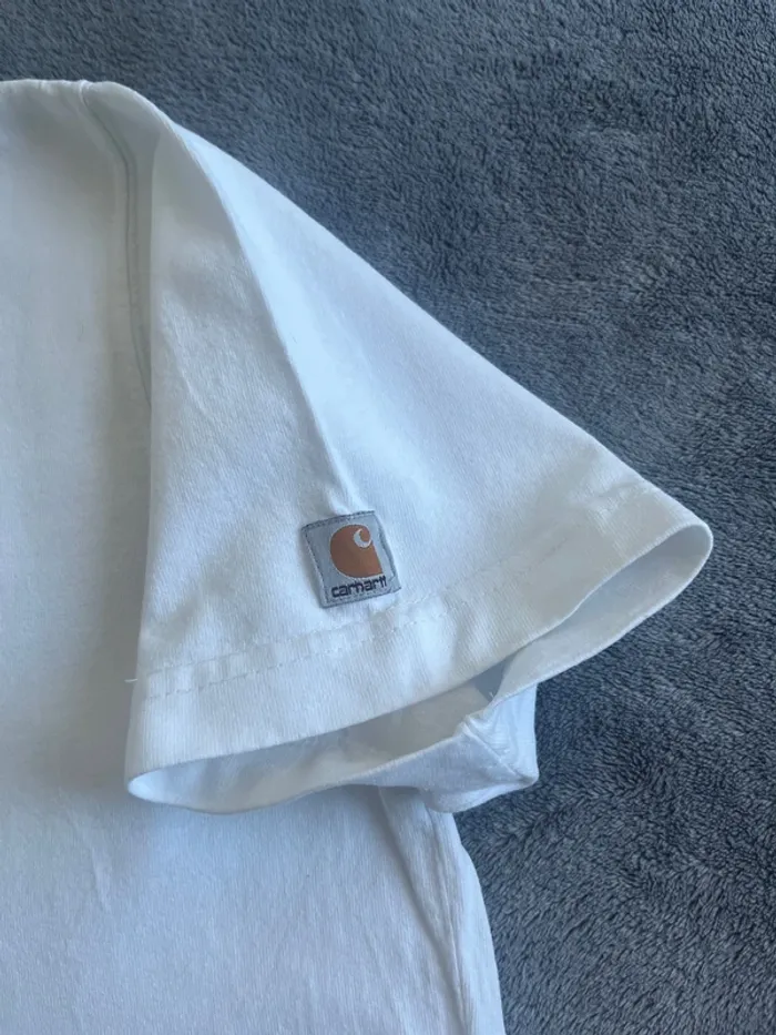 T-shirt Carhartt “Overalls” blanc vintage en Taille M - photo numéro 4