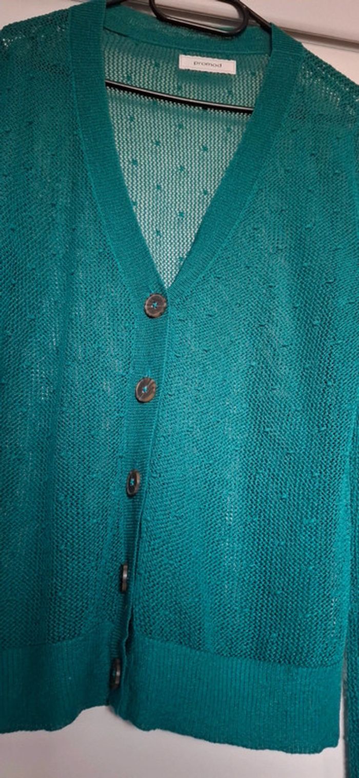 Gilet fin bleu canard Promod - photo numéro 6