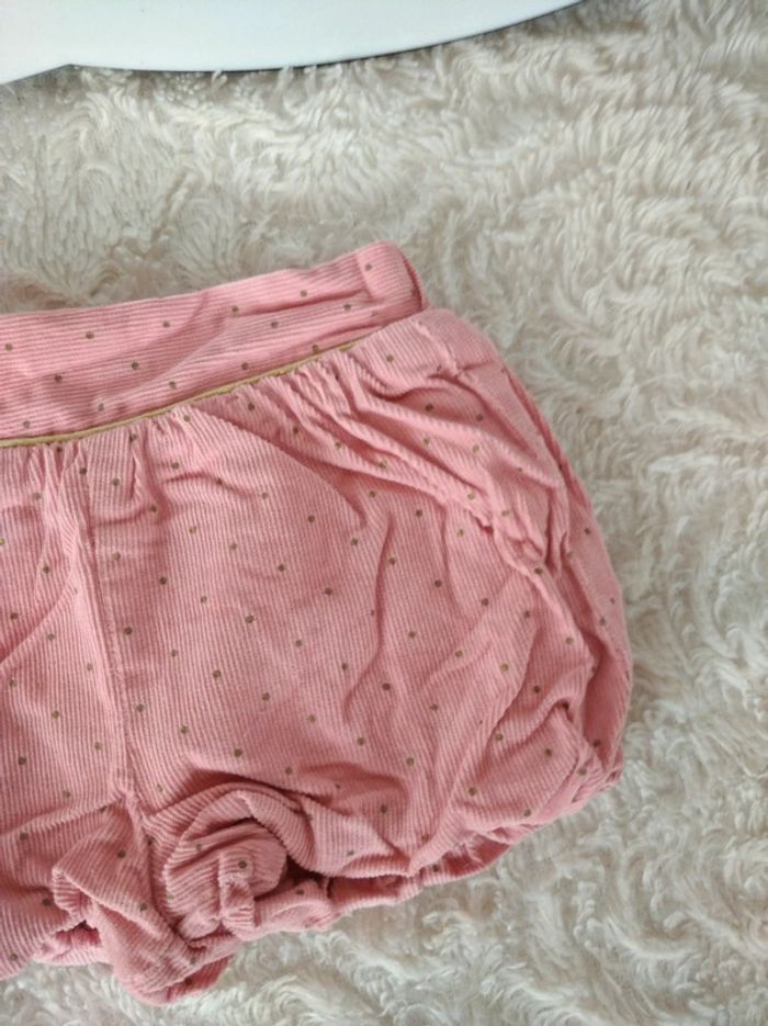 Short velours à pois doublé Fille 3 mois Kiabi - photo numéro 4