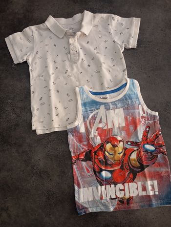 Lot de 2 t-shirts Avengers 3 ans