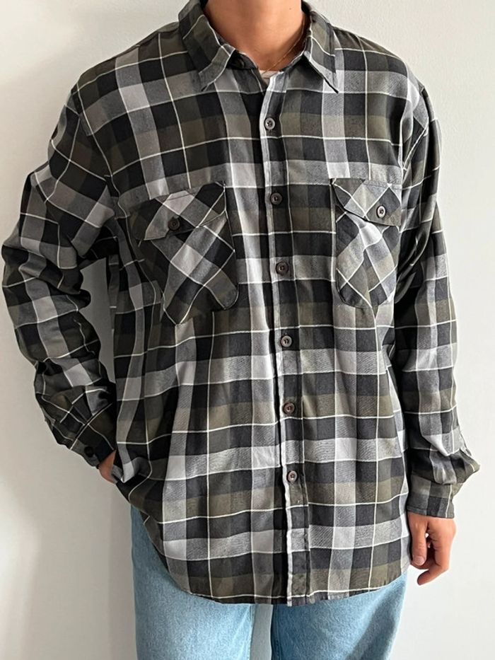 Chemise Great Northwest ( vintage dressing ) coton / flanelle taille XL couleur noir gris & kaki