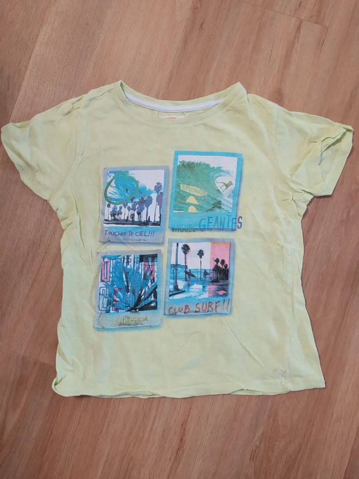 T-shirt 8 ans DPAM Surf vert pomme