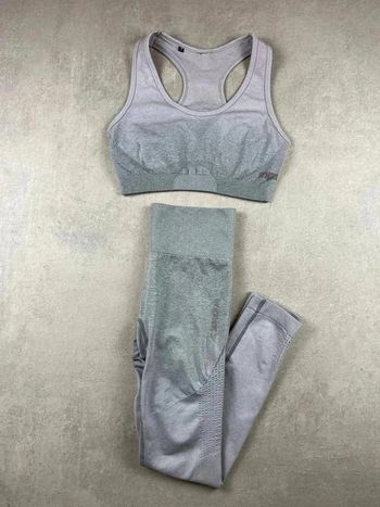 Ensemble Gymshark Seamless Set - Sports Bra + Leggings Gym Outfit | gris - S / 36 / 8 | Women #