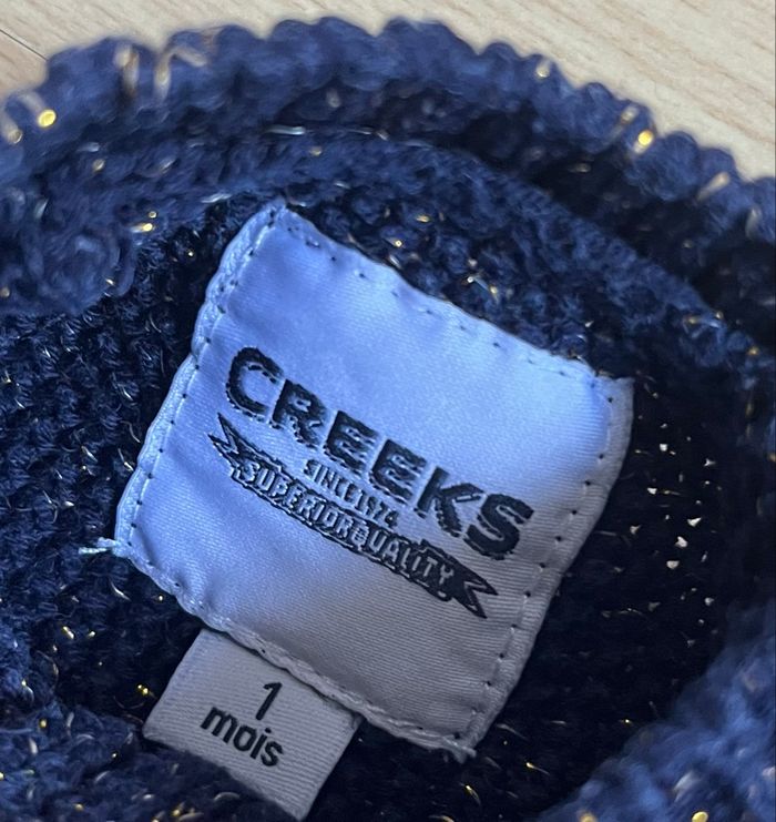 Gilet bébé bleu marine et doré 1M - photo numéro 2