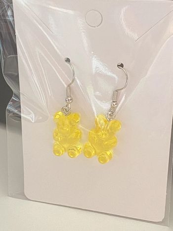 Boucles d’oreille nounours jaune