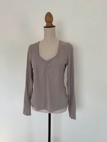 Haut hm h&m côtelé M top t-shirt Ricamo topje Tanktop Camiseta Canotta Camisola femme donna