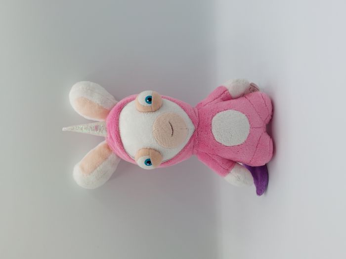 Peluche doudou lapin crétin licorne rose blanc mauve UBISOFT GIPSY 2017 25 cm