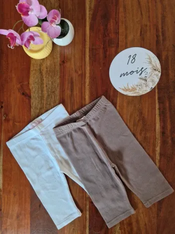 Lot de 2 leggings courts 18 mois