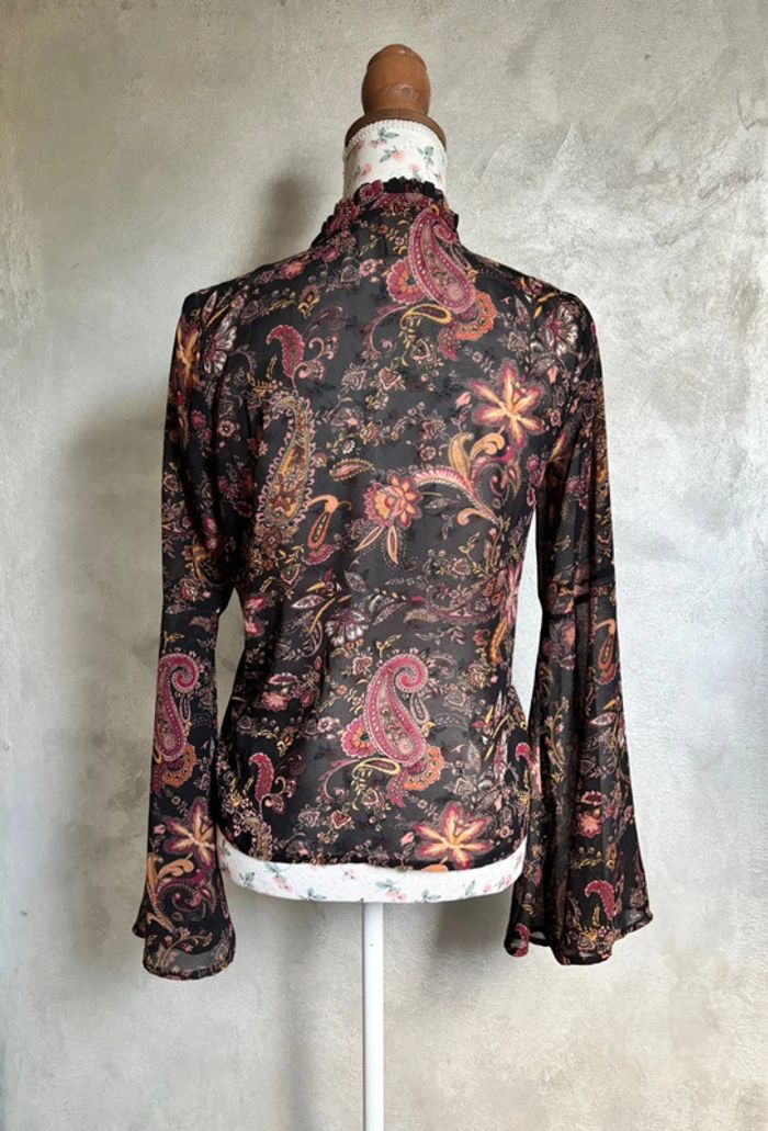 Blouse transparente bohème fleurs manches évasé Forever 21 - photo numéro 8