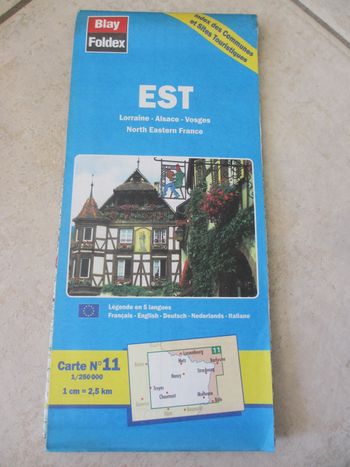 Carte régionale et touristique Est - n° 11 Blay-Foldex - 1:250000