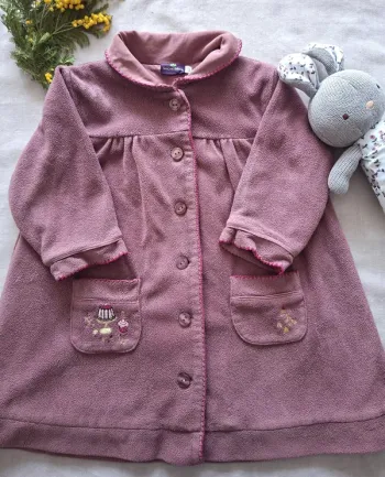 Rode de chambre peignoir sergent major 24 mois 2 ans rose coton