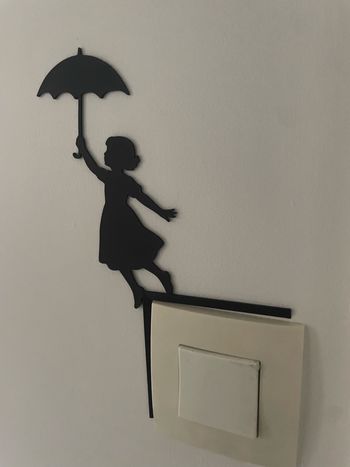 Décoration interrupteur - Fille au parapluie 